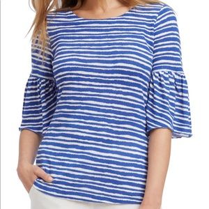 Nic + Zoe Nantucket stripe linen blend top